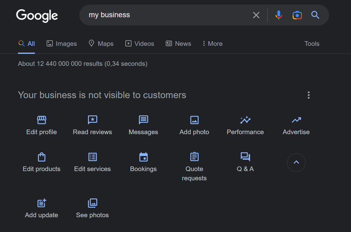 google business settings